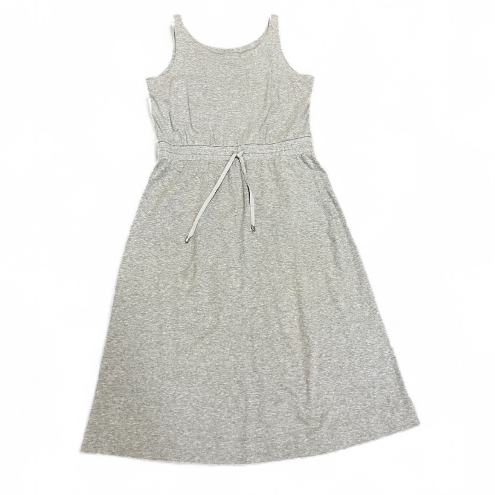 Haven Well Within Anthropologie Gray Cotton Midi Dress Size M Drawstring Waist - Picture 4 of 8